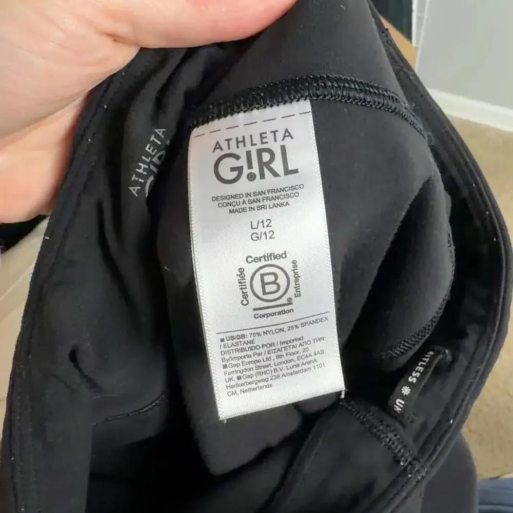 Athleta Girl High Rise Chit Chat Flare Pants Black Size Large 12 Child Kid